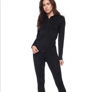 Fashion Hoodie and Leggings Set Black